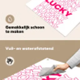 Lucky - Roze - Patroon Inductie beschemer met haakjes klein -ky-schoon-nl