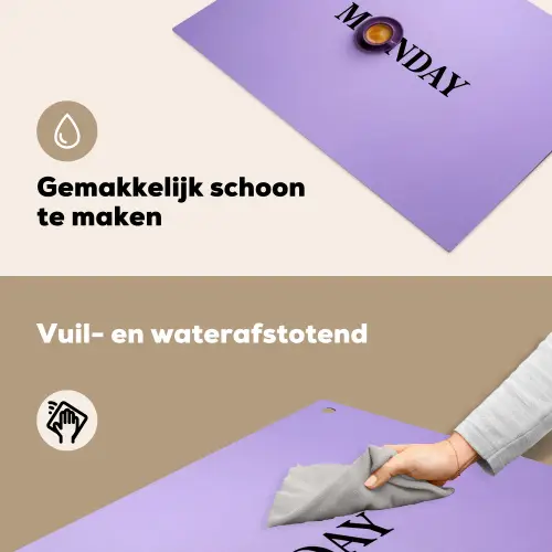 Maandag - Mok - Koffie - Paars Inductie beschemer met haakjes klein -ky-schoon-nl