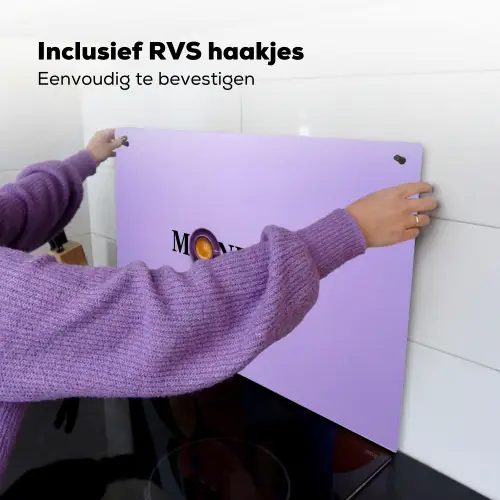Maandag - Mok - Koffie - Paars Inductie beschemer met haakjes klein -ky-ophangen-nl