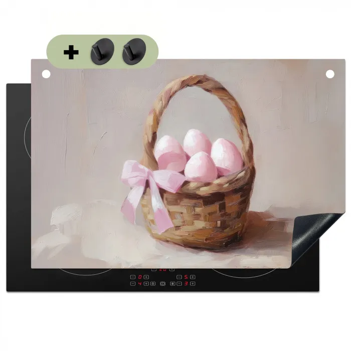 Mand - Eieren - Roze Inductie beschemer met haakjes klein -3d