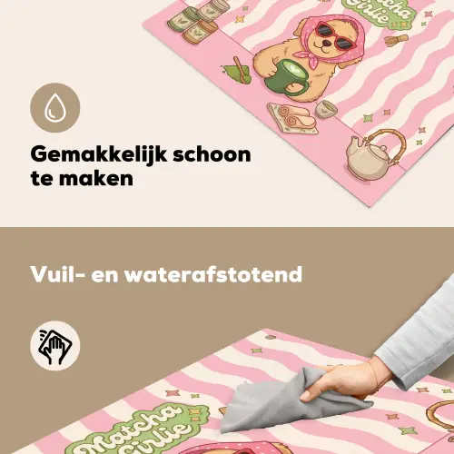 Matcha - Hond - Roze - Groen Inductie beschemer met haakjes klein -ky-schoon-nl