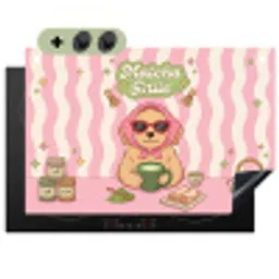 Matcha - Hond - Roze - Groen Inductie beschemer met haakjes klein -3d