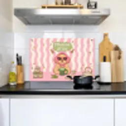 Matcha - Hond - Roze - Groen Inductie beschemer met haakjes klein -sfeer2