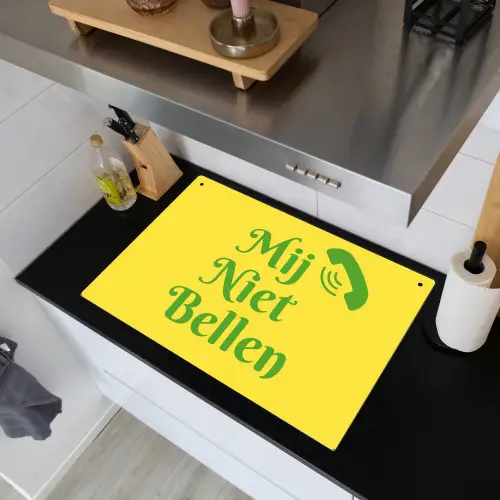 Mij niet bellen - Telefoon - Geel Inductie beschemer met haakjes klein -sfeer1