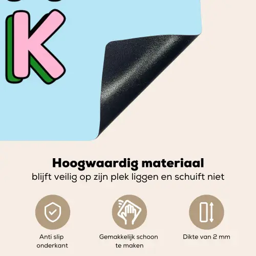Oh ok - Blauw - Kleurrijk Inductie beschemer met haakjes klein -ky-onderkant-nl
