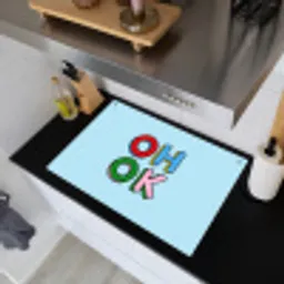 Oh ok - Blauw - Kleurrijk Inductie beschemer met haakjes klein -sfeer1