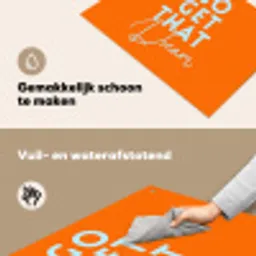 Oranje - Blauw - Go get that dream Inductie beschemer met haakjes klein -ky-schoon-nl