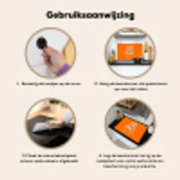 Oranje - Blauw - Go get that dream Inductie beschemer met haakjes klein -ky-gebruik-nl