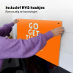 Oranje - Blauw - Go get that dream Inductie beschemer met haakjes klein -ky-ophangen-nl