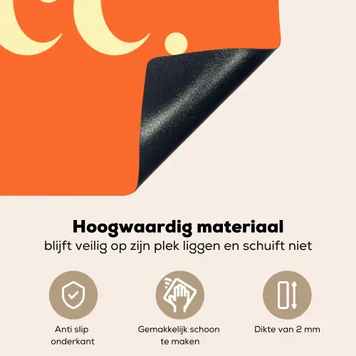 Oranje - Gebroken wit - Nice Inductie beschemer met haakjes klein -ky-onderkant-nl