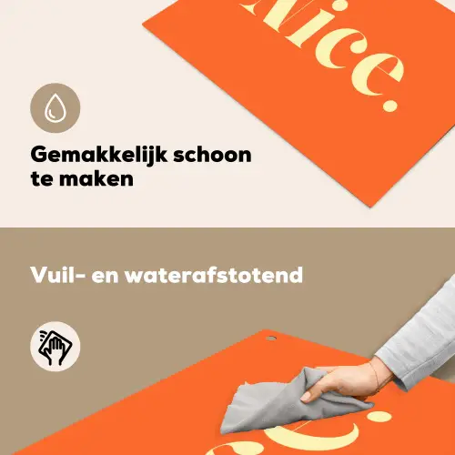 Oranje - Gebroken wit - Nice Inductie beschemer met haakjes klein -ky-schoon-nl