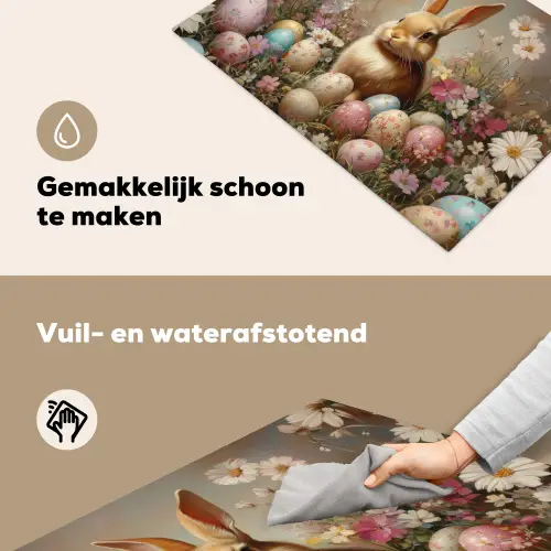 Paashaas - Lente - Paaseieren Inductie beschemer met haakjes klein -ky-schoon-nl