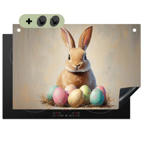 Paashaas - Pastel - Eieren Inductie beschemer met haakjes klein -3d