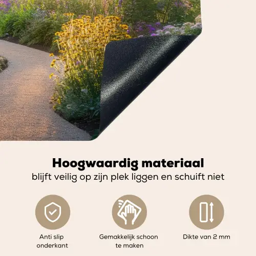 Pad - Bloemen - Park Inductie beschemer met haakjes klein -ky-onderkant-nl