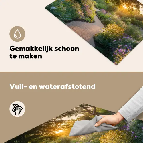 Pad - Bloemen - Park Inductie beschemer met haakjes klein -ky-schoon-nl