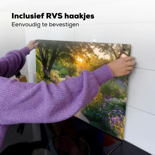 Pad - Bloemen - Park Inductie beschemer met haakjes klein -ky-ophangen-nl
