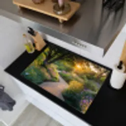 Pad - Bloemen - Park Inductie beschemer met haakjes klein -sfeer1