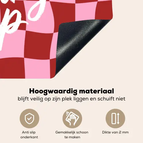 Pinky up - Geblokt - Bordeauxrood Inductie beschemer met haakjes klein -ky-onderkant-nl