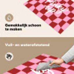 Pinky up - Geblokt - Bordeauxrood Inductie beschemer met haakjes klein -ky-schoon-nl