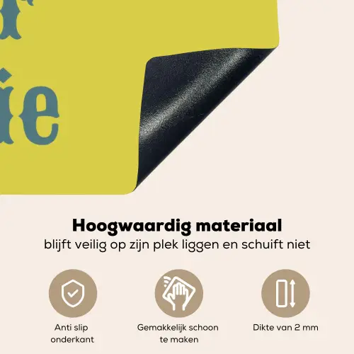 Ride or die - Geel - Blauw Inductie beschemer met haakjes klein -ky-onderkant-nl