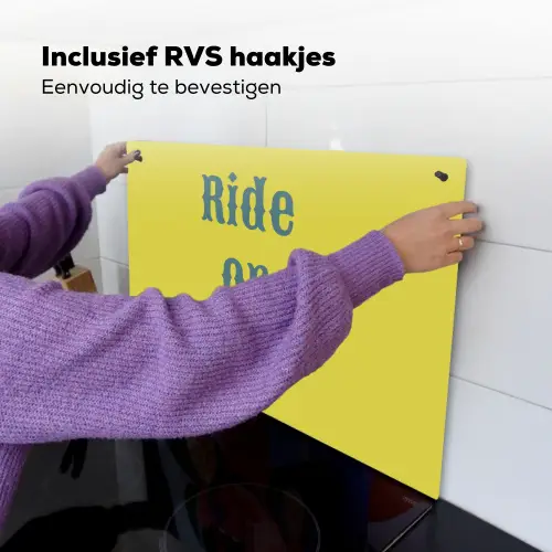 Ride or die - Geel - Blauw Inductie beschemer met haakjes klein -ky-ophangen-nl