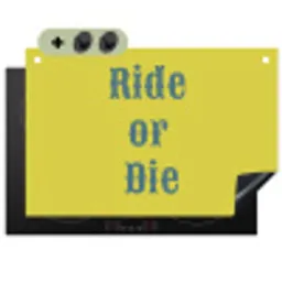 Ride or die - Geel - Blauw Inductie beschemer met haakjes klein -3d