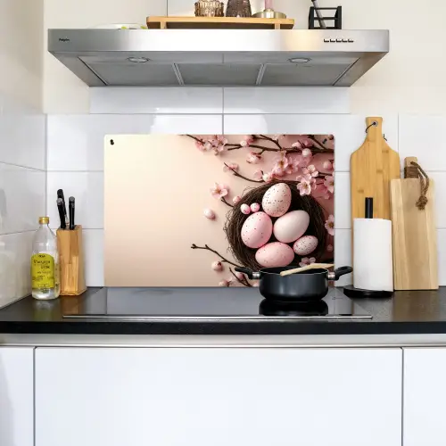 Roze - Bloesems - Eieren Inductie beschemer met haakjes klein -sfeer2