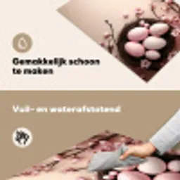 Roze - Bloesems - Eieren Inductie beschemer met haakjes klein -ky-schoon-nl