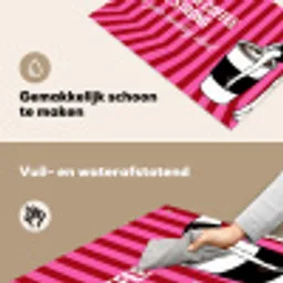 Roze - Strepen - Koffie - Maandag Inductie beschemer met haakjes klein -ky-schoon-nl