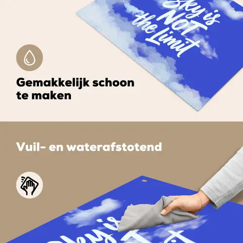 Sky is not the limit - Blauwe lucht - Wolken Inductie beschemer met haakjes klein -ky-schoon-nl
