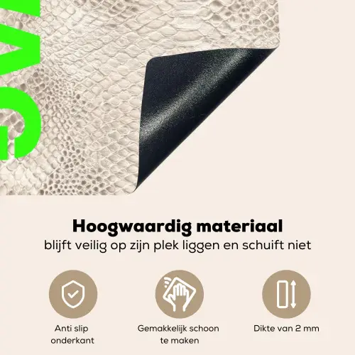 Slangenprint - SWAG - Neon - Groen Inductie beschemer met haakjes klein -ky-onderkant-nl