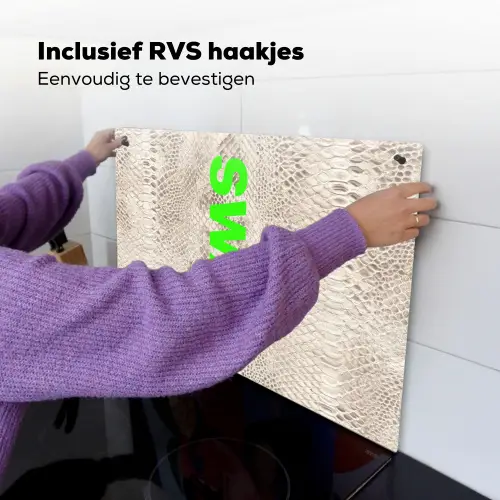 Slangenprint - SWAG - Neon - Groen Inductie beschemer met haakjes klein -ky-ophangen-nl