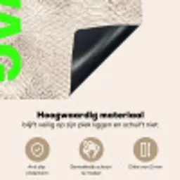 Slangenprint - SWAG - Neon - Groen Inductie beschemer met haakjes klein -ky-onderkant-nl