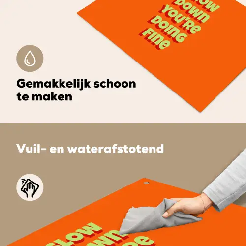 Slow down you're doing fine - Oranje - Simple Inductie beschemer met haakjes klein -ky-schoon-nl