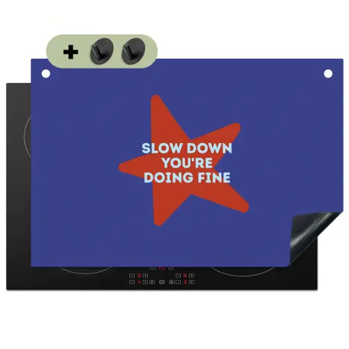 Slow down you're doing fine - Ster - Blauw Inductie beschemer met haakjes klein -3d