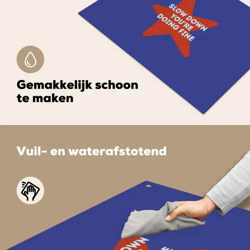 Slow down you're doing fine - Ster - Blauw Inductie beschemer met haakjes klein -ky-schoon-nl