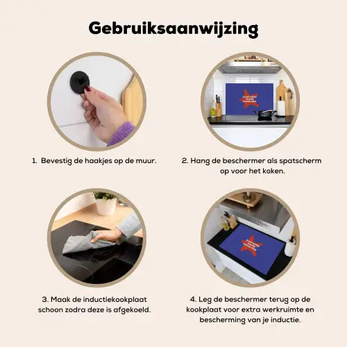 Slow down you're doing fine - Ster - Blauw Inductie beschemer met haakjes klein -ky-gebruik-nl
