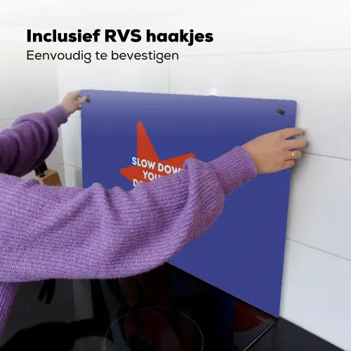 Slow down you're doing fine - Ster - Blauw Inductie beschemer met haakjes klein -ky-ophangen-nl