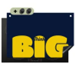 Think big - Blauw - Geel Inductie beschemer met haakjes klein -3d