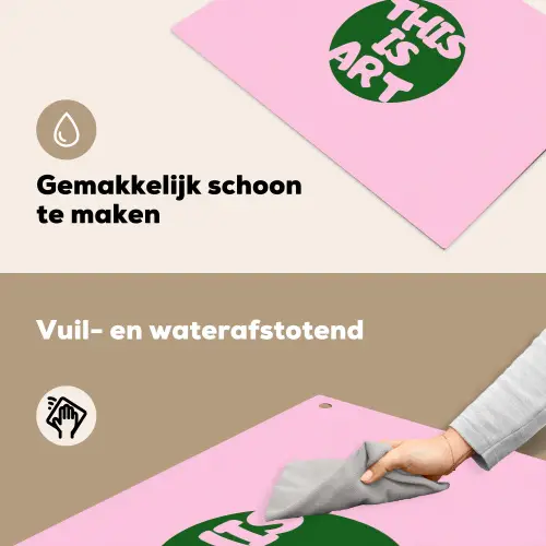 This is art - Tekst - Cirkel - Groen Inductie beschemer met haakjes klein -ky-schoon-nl