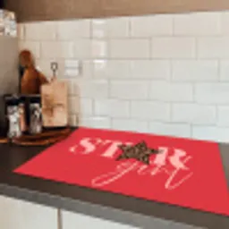 Star girl - Rood - Panter - Ster Inductie beschermer vinyl 3mm klein -sfeer3