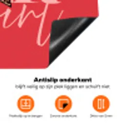 Star girl - Rood - Panter - Ster Inductie beschermer vinyl 3mm klein -zzzzzzz-td-onderkant