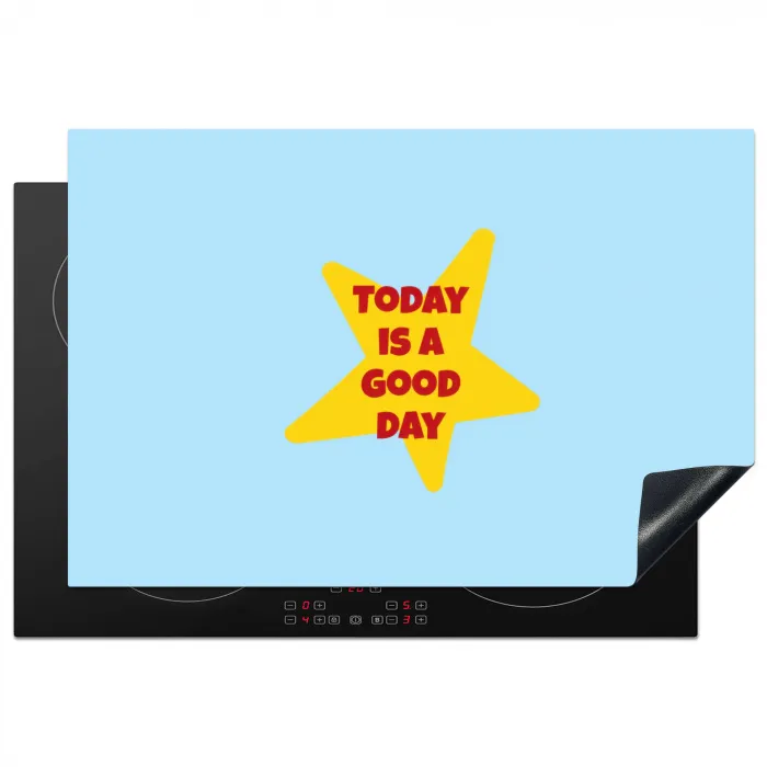 Ster - Today is a good day - Blauw Inductie beschermer vinyl 3mm klein -3d