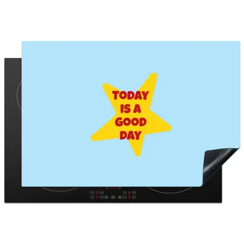 Ster - Today is a good day - Blauw Inductie beschermer vinyl 3mm klein -3d