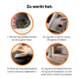 Tekst - Be cool or leave - Roze - Giraffenprint Inductie beschermer vinyl 3mm klein -zzzzzzz-td-werking