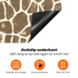 Tekst - Be cool or leave - Roze - Giraffenprint Inductie beschermer vinyl 3mm klein -zzzzzzz-td-onderkant