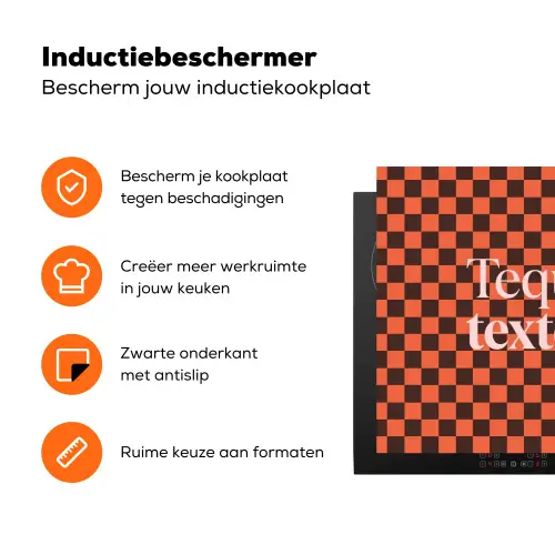 Tequila texted you - Glas - Vierkanten - Oranje Inductie beschermer vinyl 3mm klein -zzzzzzz-td-ups