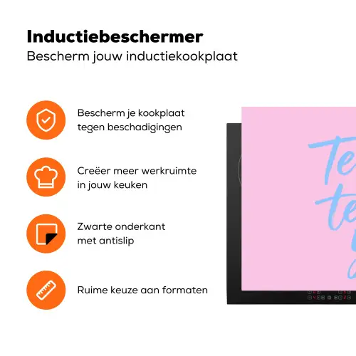 Tequila texted you - Roze - Blauw Inductie beschermer vinyl 3mm klein -zzzzzzz-td-ups