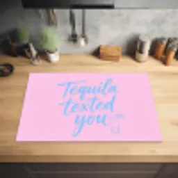 Tequila texted you - Roze - Blauw Inductie beschermer vinyl 3mm klein -sfeer5