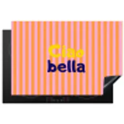 Verticaal - Strepen - Oranje - Ciao bella Inductie beschermer vinyl 3mm klein -3d